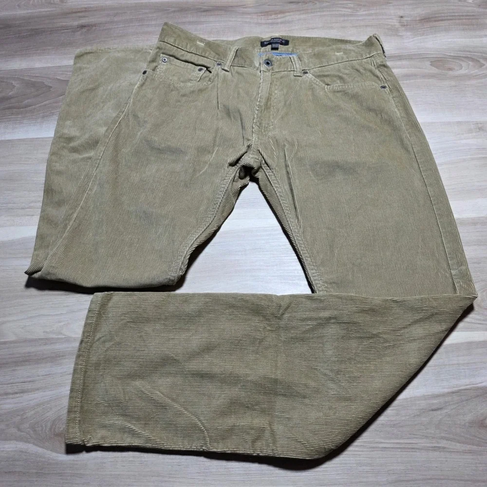 Banana Republic Corduroy Pants Mens 32x32 Tan‎ Khaki Pima Cotton 5-Pocket Cords